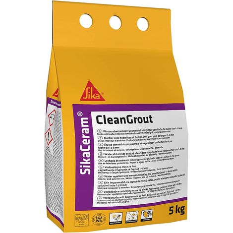 Sika - SikaCeram CleanGrout, Bianco - Stucco cementizio per fughe a pavimento e a parete - Idrorepellente - Previene muffa, batteri e funghi - 5kg (1/5)