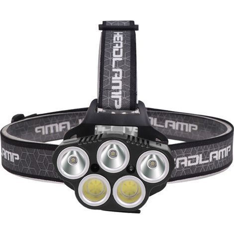 Rechargeable LED Headlamp, 5 LED Headlamp Waterproof Motion Sensor 6 Modes XPE & COB Headlight Torches (1/5)