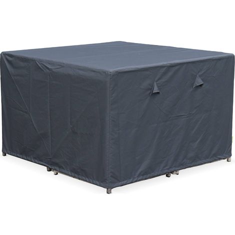 Housse de protection 112x112cm gris foncé - Bâche carrée en polyester enduit PA pour tables de jardin Firenze 4. Vasto 8. Vabo 8 et Cubo 8