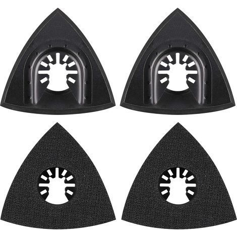 4Pcs Delta Patin de Ponçage 80mm Multi-outil Accessoires pour Patin de Fixation, Lame à Multi Outil, Accessoires Outil Oscillant pour Worx Mikita Dewalt Power Tool, Worx Tool, Bosch Multi Outil (1/5)