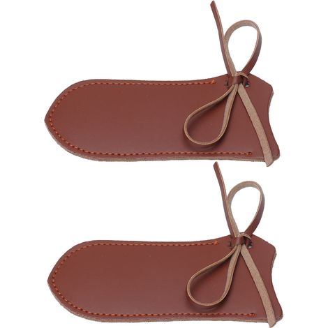 Griffüberzug aus PU-Leder für gusseiserne Outdoor-Campingpfannen, 2er-Set, rutschfest, hitzebeständig, Modell B (1/5)