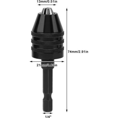 Adaptateur de mandrin de perçage, mandrin de perçage, petit adaptateur de changement de mandrin de perçage 1/4 'Hex Shank