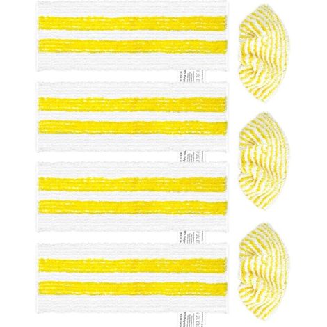 7 Accessoires Applicable à pour Kärcher SC2 SC3 SC4 SC5 Lavettes Lingettes Nettoyeur Vapeur EasyFix - 4 Pcs Serpillières pour Karcher et 2 Bonnettes pour Buse à Main (1/4)