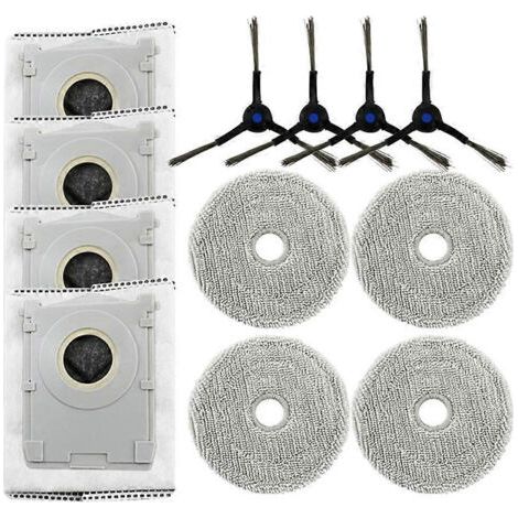 BARKBUSTERS Pièces de rechange pour aspirateur robot Ecovacs Deebot Mini : sac à poussière, chiffon, brosse latérale, sac poubelle. (1/5)