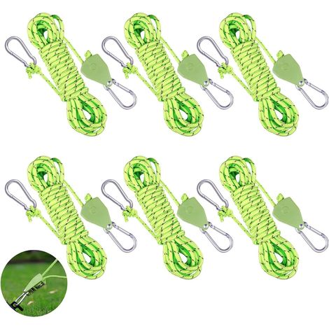 6 Pièces Tendeur de Corde à Cliquet, 4MMx4M Corde Camping Tendeur (1/5)