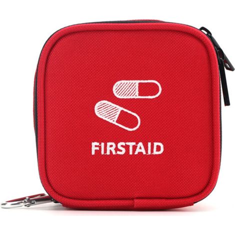 Trousse de Secours Portable Oxford Rouge de Rangement pour Maison Camping et Randonnée Compact et Résistant pour Urgences et Premiers Soins (1/5)