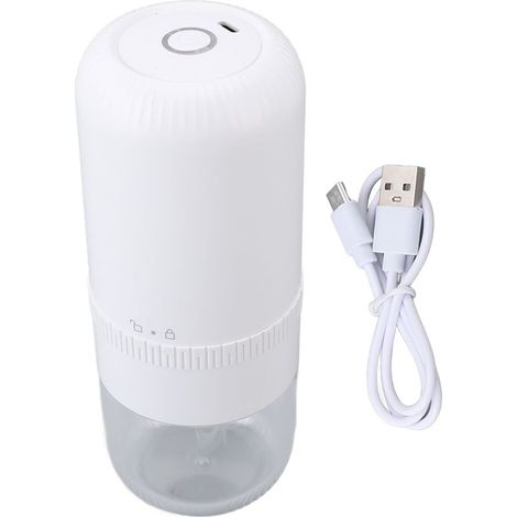 Moulin à café électrique blanc, rechargeable par USB, sans fil, avec réglage de la mouture, multifonctionnel pour moudre les noix. (1/5)