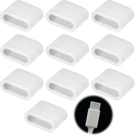 Funda protectora USB-C - 10 unidades - Funda antipolvo - Funda antipolvo de plástico - Funda antipolvo para cable de carga - Funda USB tipo C (transparente) (1/5)