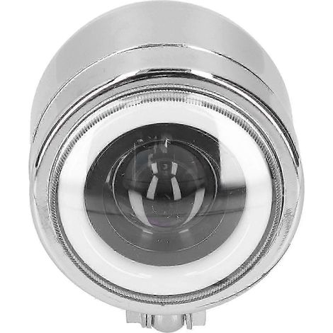 Verchromter Scheinwerfer mit weißer LED-Beleuchtung und Retro-Motorrad-Tagfahrlicht, Abblend- und Fernlicht, 4,25 Zoll Durchmesser, Edition 0731