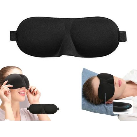 Masque de sommeil 3D - Masque occultant - Noir - Facile à transporter - Confortable et ajustable (1/5)