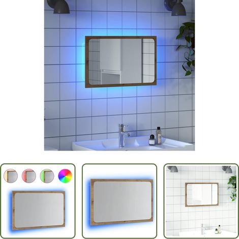 LED-Spiegel - Badspiegel mit LED-Leuchten Artisan-Eiche 60x8,5x38 cm (1/5)