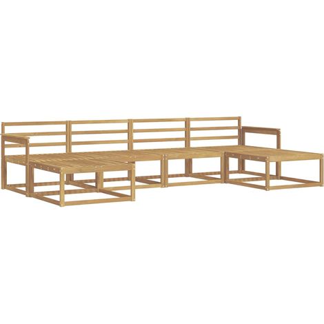 Set di divani da esterno 6 pcs Bianco Legno di Acacia Massello vidaXL