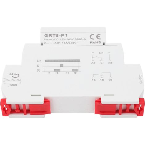 Relais temporisé multifonction à sortie d'impulsion, commutateur à retard avec voyant LED, AC DC 12V-240V (1/5)