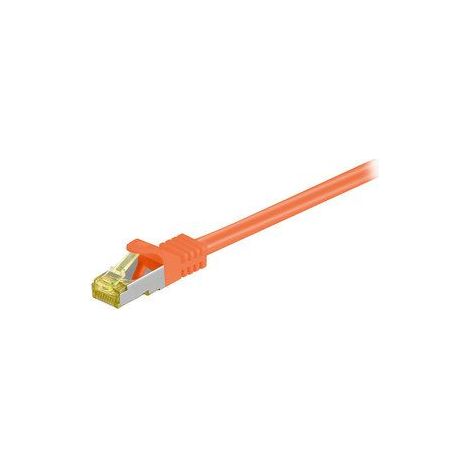 RJ45 Patchkabel CAT 6A S/FTP (PiMF), 500 MHz mit CAT 7 Rohkabel, orange, . Kabellänge 10 m (1/2)
