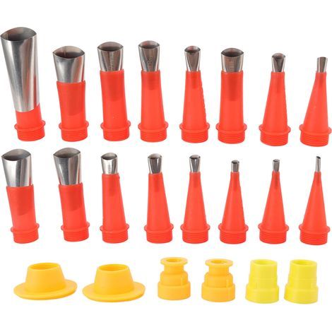 Stainless steel caulking nozzle applicator, 16 pieces and 6 pieces, base connection finishing tool set for home decoration (1/5)