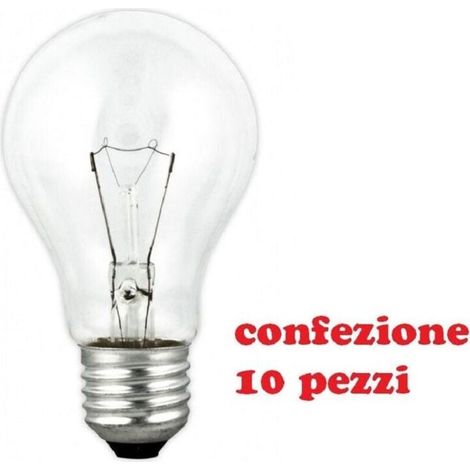 Lot de 10 ampoules à incandescence E27 220/240 V 50/60 Hz 100 W -