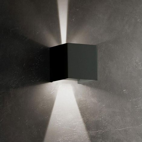 Lampada a led da parete Cubetto IP54 6,5W con alette regolabili Grigio scuro