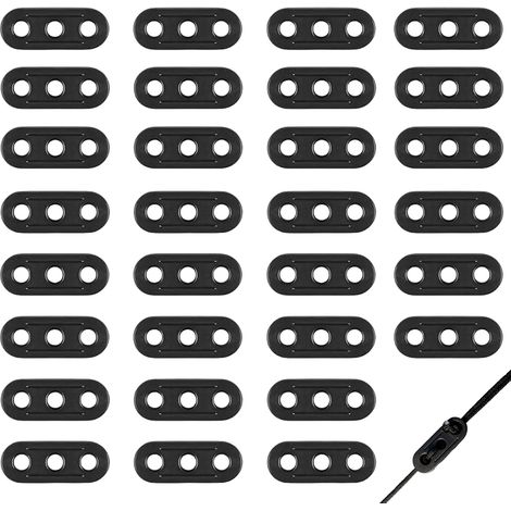 30 tenditori per fune da tenda - Plastica, design a 3 fori, fibbia per fune antivento, ideali per il campeggio e le attività all'aperto (1/5)