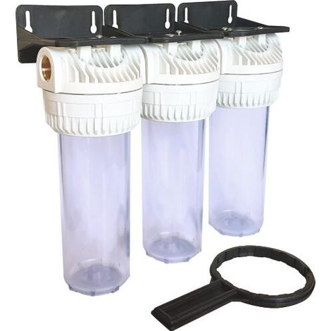 Station triple vide traitement eau - taille standard 9''3/4 - Aquawater (1/3)