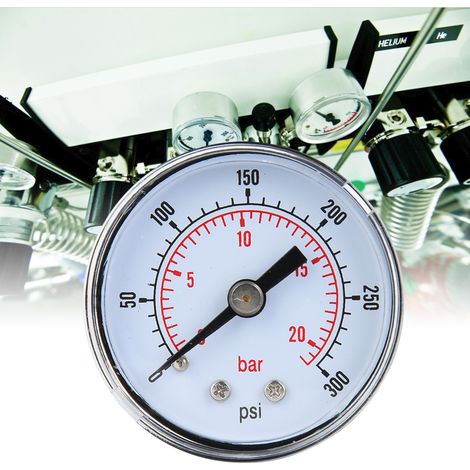 Manomètre mécanique pour air huile eau raccord arrière 1/8 pouce BSPT (0-300 psi 0-20 bar) (1/5)
