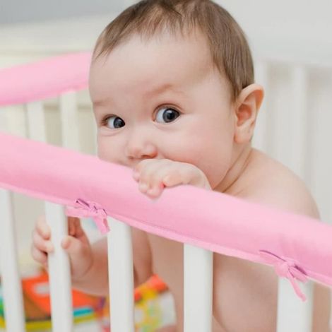 3PCS Protection de Rail de Berceau,Protège-Bords de Lit Bébé Protection de Dentition pour Bébé, Rails de Lit Souples Protection(Rose (1/4)