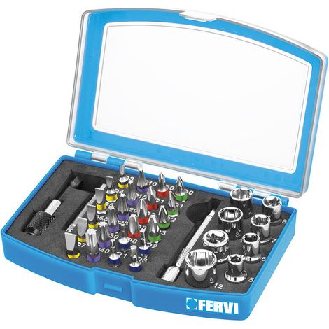 COFFRET EMBOUTS DE VISSAGE ET CLÉS PORTE-EMBOUTS 35 PCS 1/4" 0404