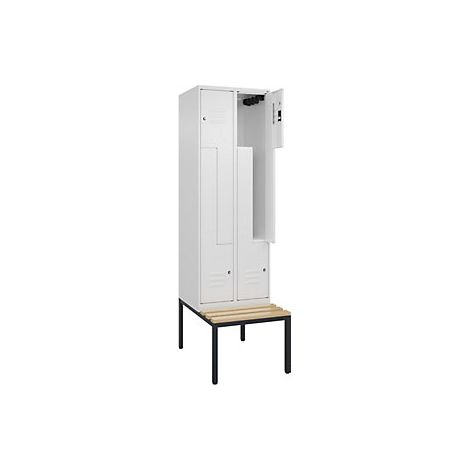 C+P Armadietto a Z Classic PLUS con panca 2 scomparti (1/3)