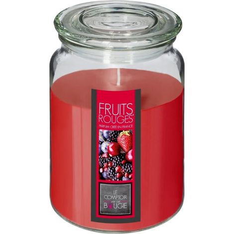 Bougie Parfumée en Verre "Couvercle" 510g Fruits Rouges (1/2)