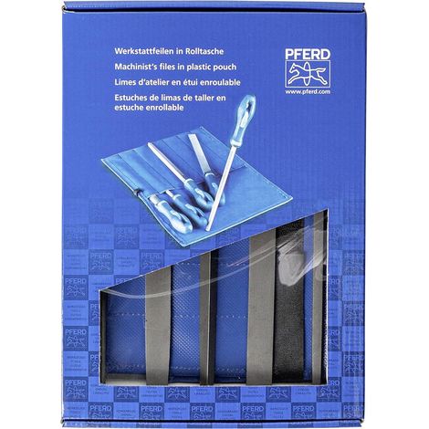 PFERD 11801533 SET de limes d'atelier Hieb 3 dans un sac à roulettes en PVC avec carton d'emballage Longueur 200 mm 1 p (1/4)