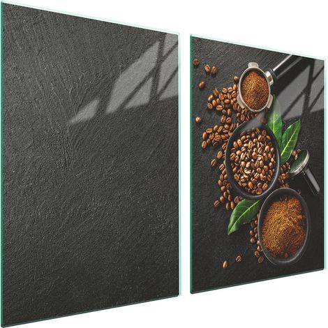 Plaque de protection en verre pour cuisinière 2x45x52 Café (1/5)