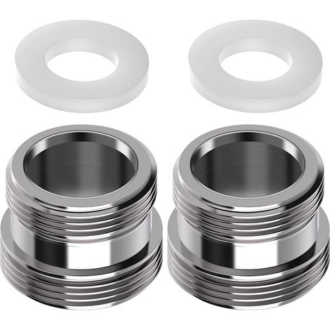 Lot de 2 adaptateurs de robinet M22/M24 - Adaptateur fileté extérieur M22 et M24 - Convient pour cuisine, économiseur d'eau, purificateur d'eau, raccords de tuyau (1/5)