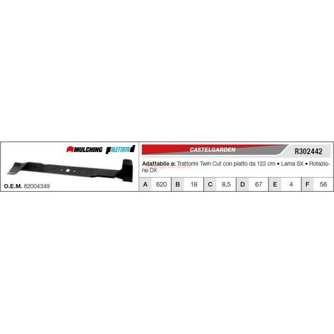 Lama CASTELGARDEN trattorino tagliaerba rasaerba tosaerba TWIN CUT R302442