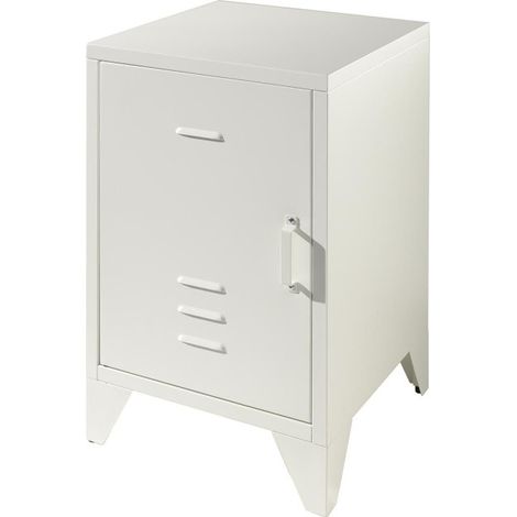 Table de Chevet Enfant "Bronxx" 60cm Blanc Mat (1/2)