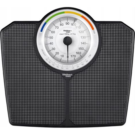 Bilancia da bagno classica MECCANICA Analogica fino a 180 KG NERA WEBBER BMI (1/5)