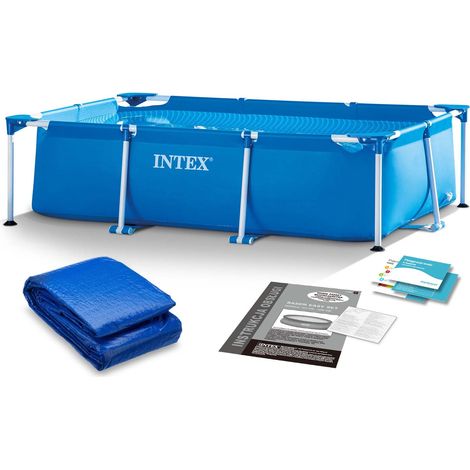 Piscina de jardín con estructura de 220 x 150 x 60 cm, 2 en 1, INTEX 28270