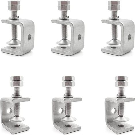 6 Pinces en C,Pincée de Fixation Tigre Robuste Pince Fixation Travail Bois Pour Le Travail du Bois Pinces de Robust (Argent)