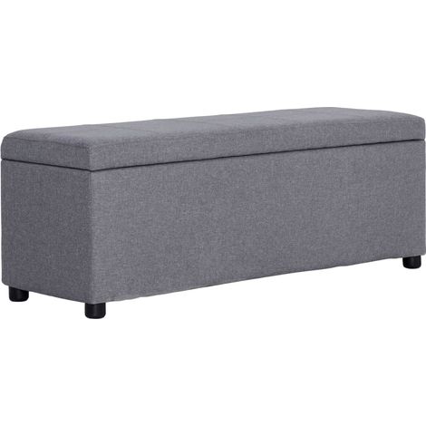Banco banco con compartimento de almacenamiento 116 cm poliéster gris claro 020010878