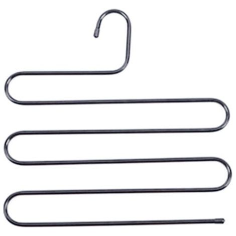 (36 x 36 cm, 2er-Pack, Schwarz) S-förmiger Hosenbügel aus Edelstahl, Kleiderschrank-Organizer zur Aufbewahrung von Hosen, Jeans, Schals zum Aufhängen (1/5)