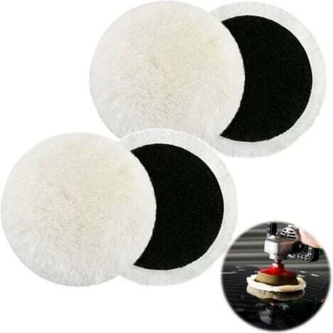 Set of 4 125mm wool polishing pads, polishing caps for random orbital sanders, for cork floors (1/4)