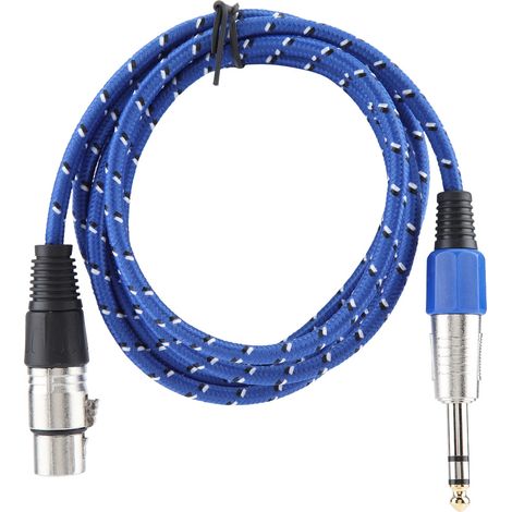 Câble audio blindé 6,35 mm pour voiture, interconnect modifié 1,8 m (bleu) (1/5)