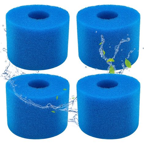 Lot de 4 filtres de Piscine en Mousse Filtre pour Intex Type S1 - Filtre en Mousse pour Spa, Piscine - Réutilisables et lavables - Éponge de Filtration de Type S1(4 pièces) (1/5)