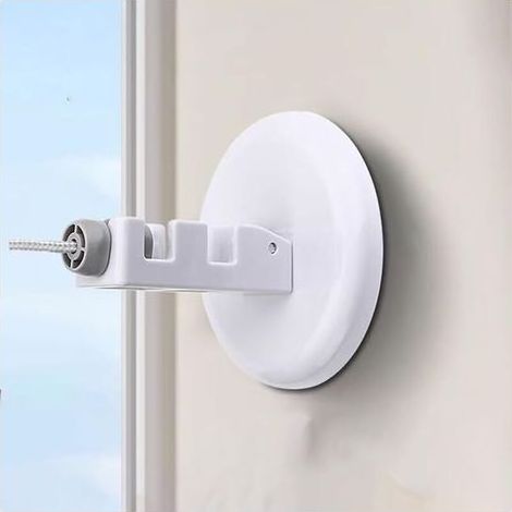 Lntyq Corde à Linge d'intérieur Mural Extensible Étendoir à Linge Portable Rétractable de 5 m pour Salon Salle de Bain Balcon (Blanc) (1/5)