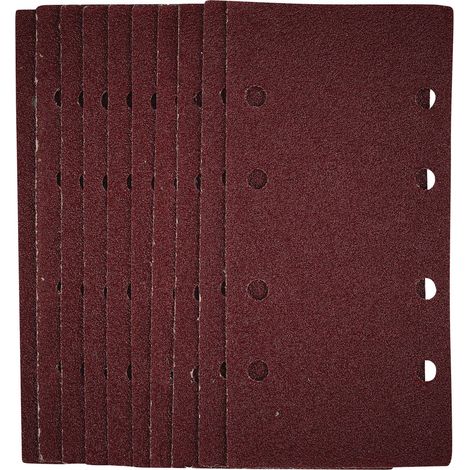 Draper 1/3 Sheet Sanding Sheets with Hook and Loop, 93 x 190mm, 40 Grit, Pack of 10 (1/5)