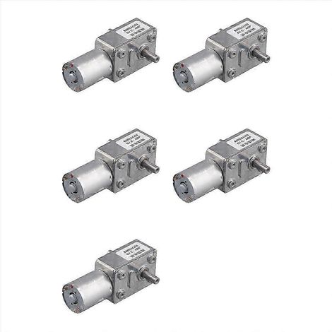Moteur CC 5X 12V 30tr/min à couple élevé, turbo à engrenage à vis sans fin, engrenage métallique, rapport de réduction 600, pour portes automatiques, fenêtres, treuils (1/5)