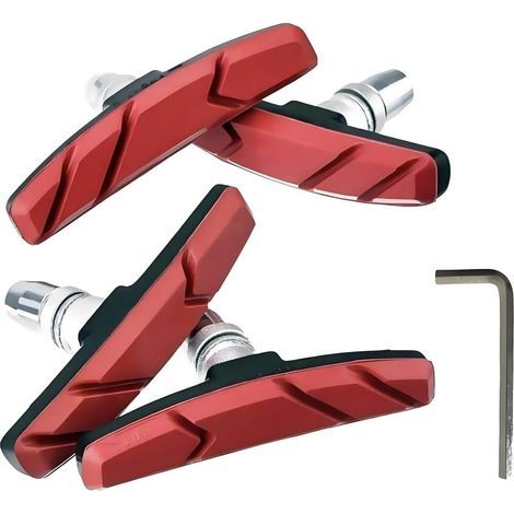 Set of 2 pairs of bicycle brake pads with installation tool, 70 mm, rubber, V-brake for bicycle brake caliper (1/5)