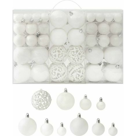 Green Mobility-Ensemble de boules de Noel 100 pcs Blanc (1/5)