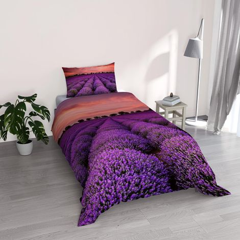 Parure Housse de Couette en Microfibre avec Impression numérique Goodnight, Lavender (1/5)