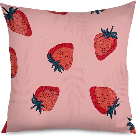 Housse de Housse Coussin Fraises Style Doux (1/5)