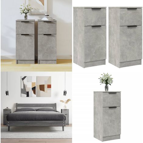 Sideboards 2 Stk. Betongrau 30x30x70 cm Holzwerkstoff - Sideboard - Wohnzimmermöbel - Holzmöbel - Regal - Aufbewahrung - Home & Living (1/5)