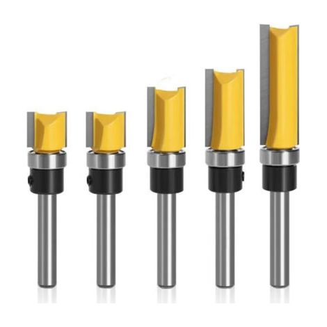 Due teste di fresatura profilata, una testa di fresatura a martello idraulico, una testa di fresatura a filo con utensile per la lavorazione del legno con gambo da 8 mm e una testa di fresatura profil (1/5)